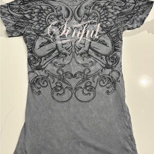 Sinful Gray Graphic Short Sleeve Tee